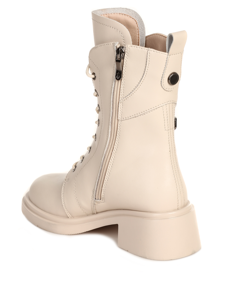 Ежедневни дамски боти от естествена кожа в бежово 1265-N215-4 beige