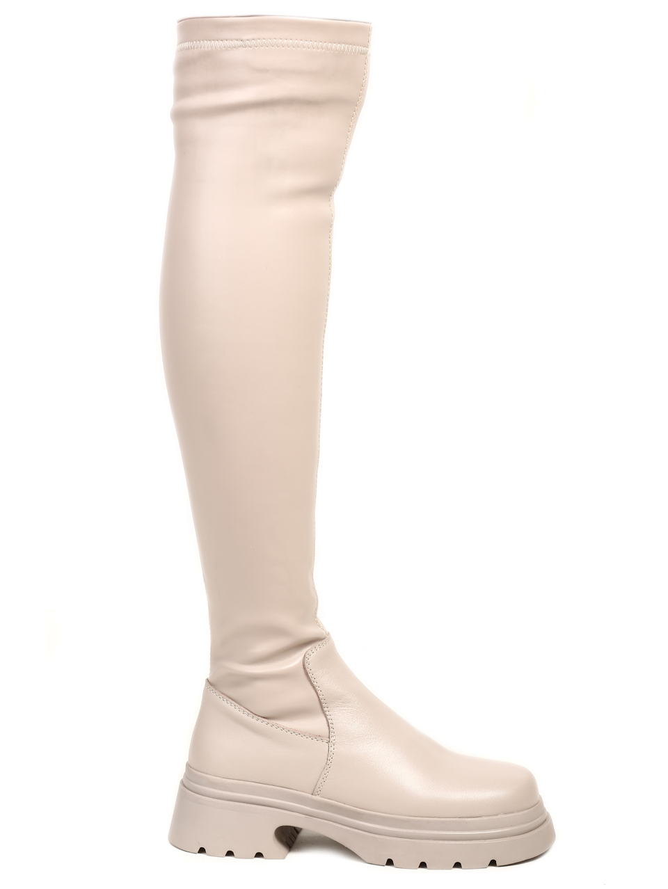 Ежедневни дамски ботуши от естествена кожа в сиво 3133TBM-Q717-VV-N3 blk/taupe