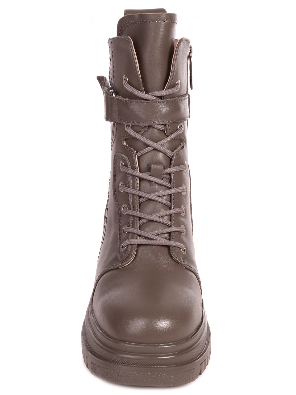 Ежедневни дамски боти от естествена кожа в сиво 3160M-N268-4 green/grey