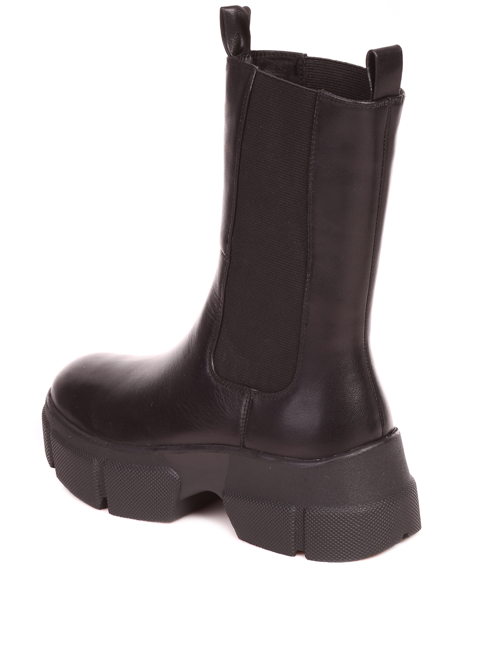 Ежедневни дамски боти от естествена кожа в черно RX17-N736-A936W black