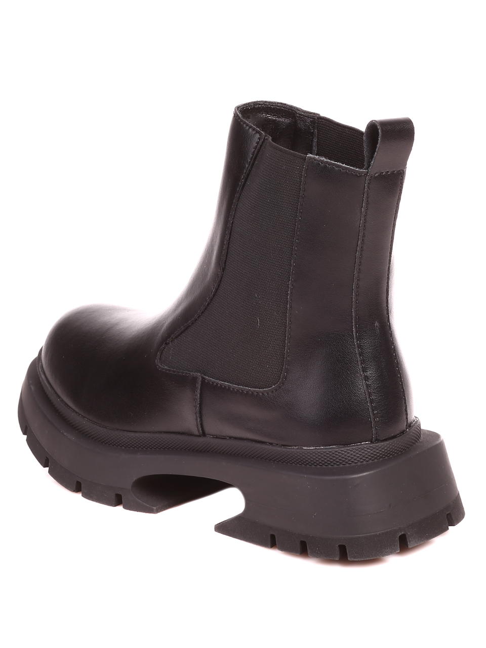 Ежедневни дамски боти от естествена кожа в черно 2AF-22716 black