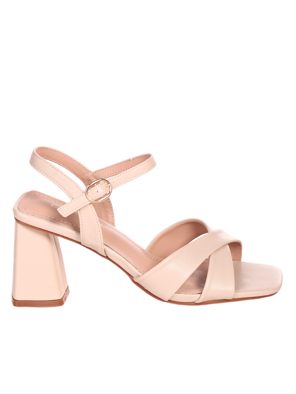 Елегантни дамски сандали на ток в бежово 4M-23039 beige