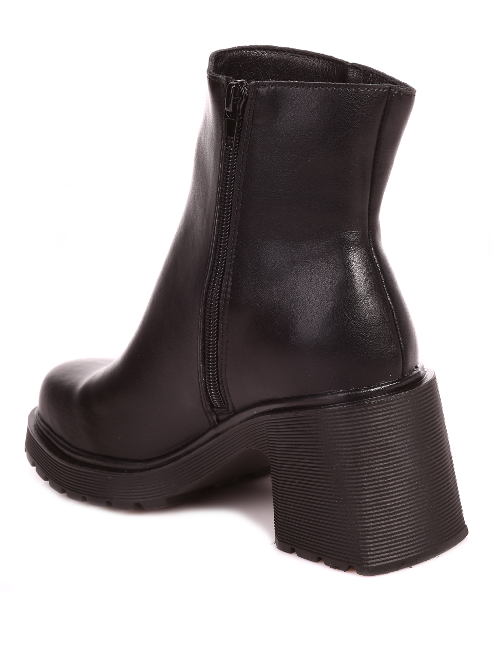 Ежедневни дамски боти от естествена кожа в черно 2AF-22719 black