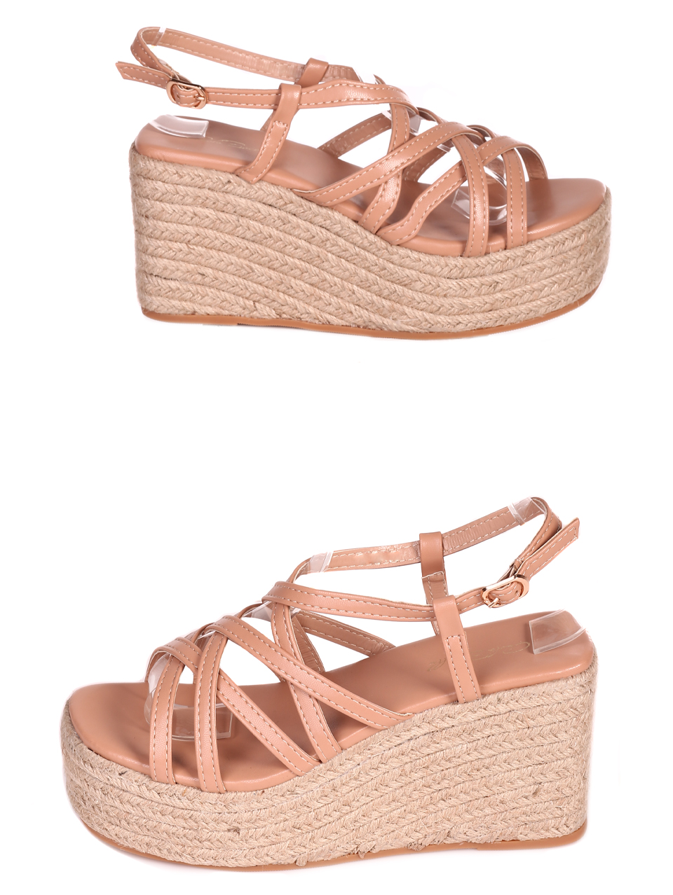Ежедневни дамски сандали на платформа 4H-23100 beige