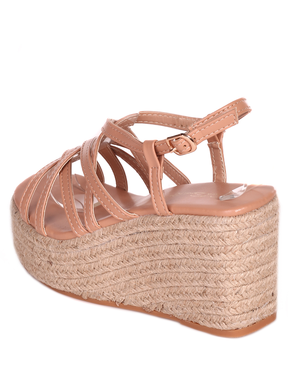 Ежедневни дамски сандали на платформа 4H-23100 beige