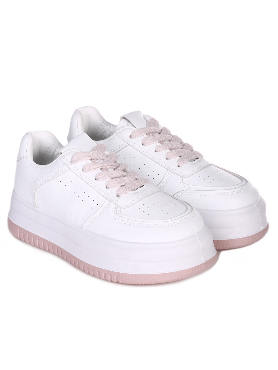 Дамски кецове в бяло 3U-23060 white/pink