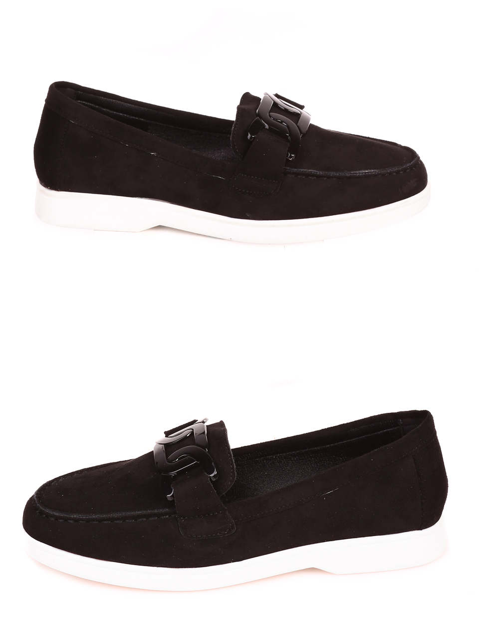 Дамски мокасини в черно 3M-23112 black