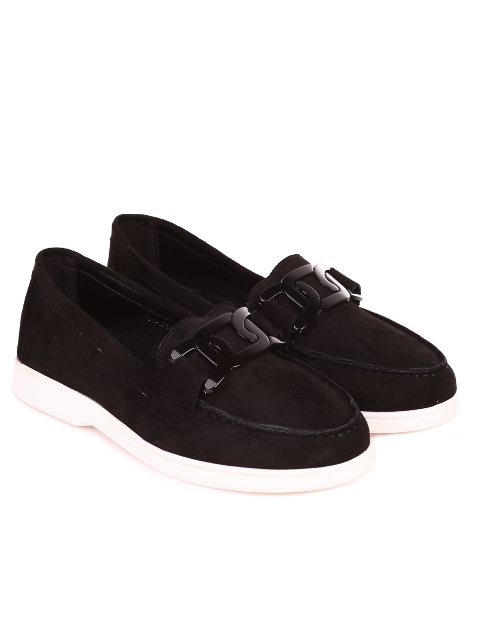 Дамски мокасини в черно 3M-23112 black