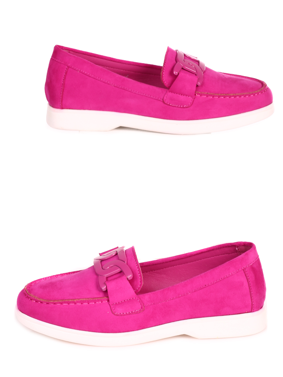 Дамски мокасини в цвят фуксия 3M-23112 fuchsia