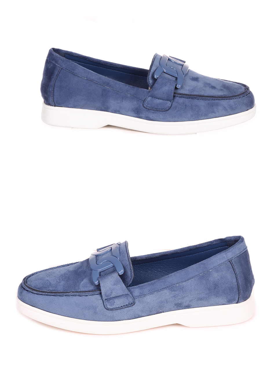 Дамски мокасини в синьо 3M-23112 blue