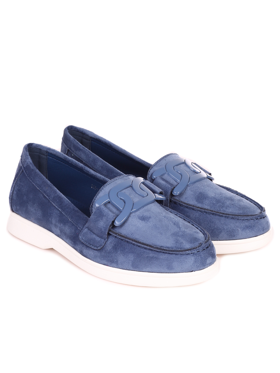 Дамски мокасини в синьо 3M-23112 blue