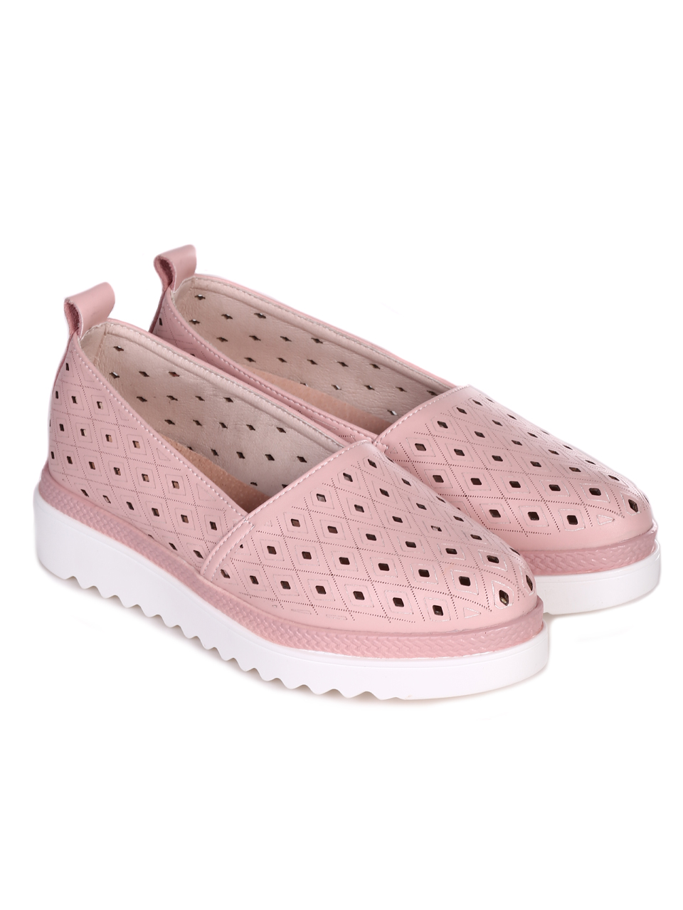 Ежедневни дамски комфортни обувки от естествена кожа 3AF-23187 pink