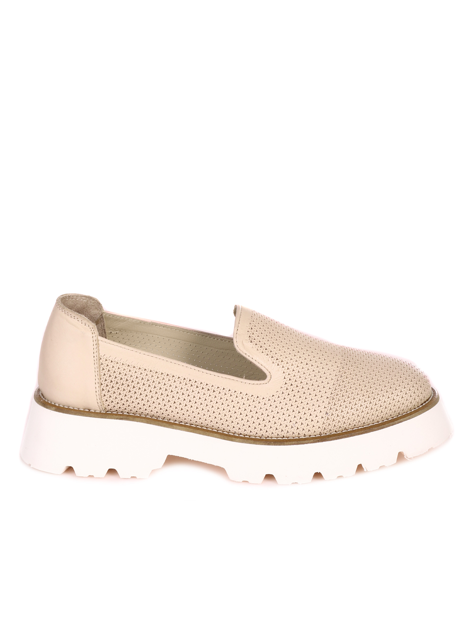 Дамски мокасини от естествена кожа 3AT-23281 beige