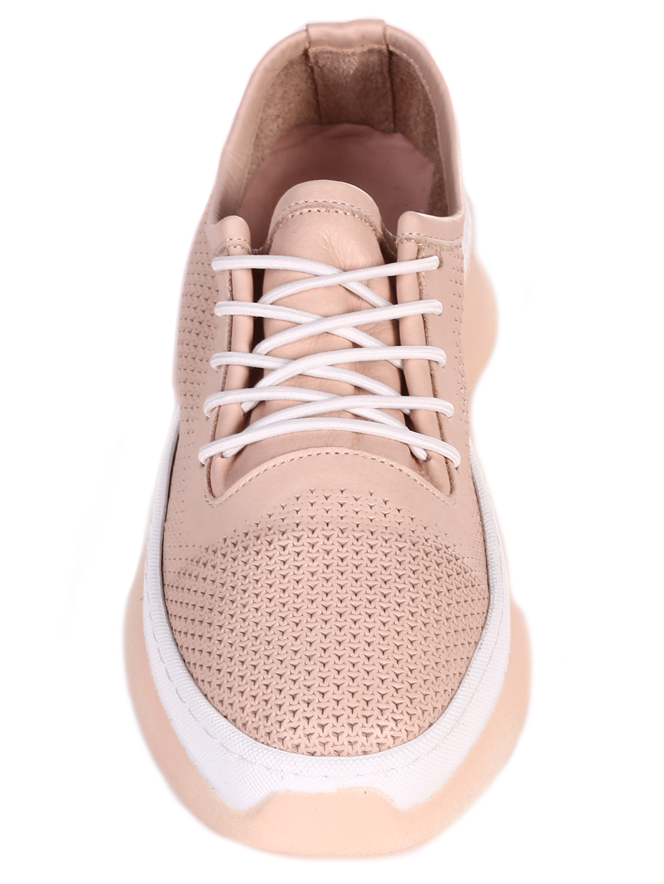 Ежедневни дамски комфортни обувки от естествена кожа 3AT-23282 beige