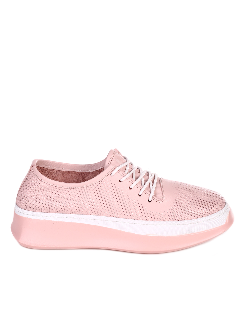 Ежедневни дамски комфортни обувки от естествена кожа 3AT-23282 pink