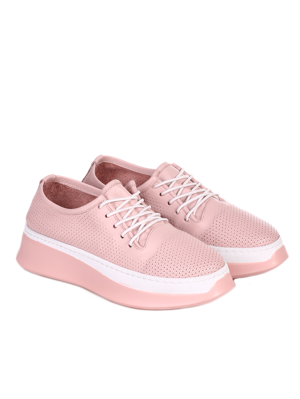 Ежедневни дамски комфортни обувки от естествена кожа 3AT-23282 pink
