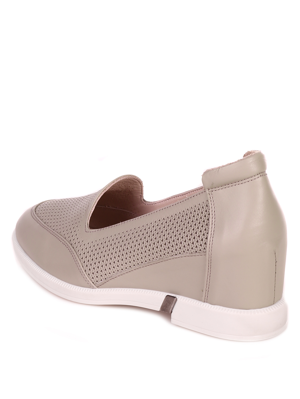 Ежедневни дамски обувки на платформа от естествена кожа 3AT-23283 beige