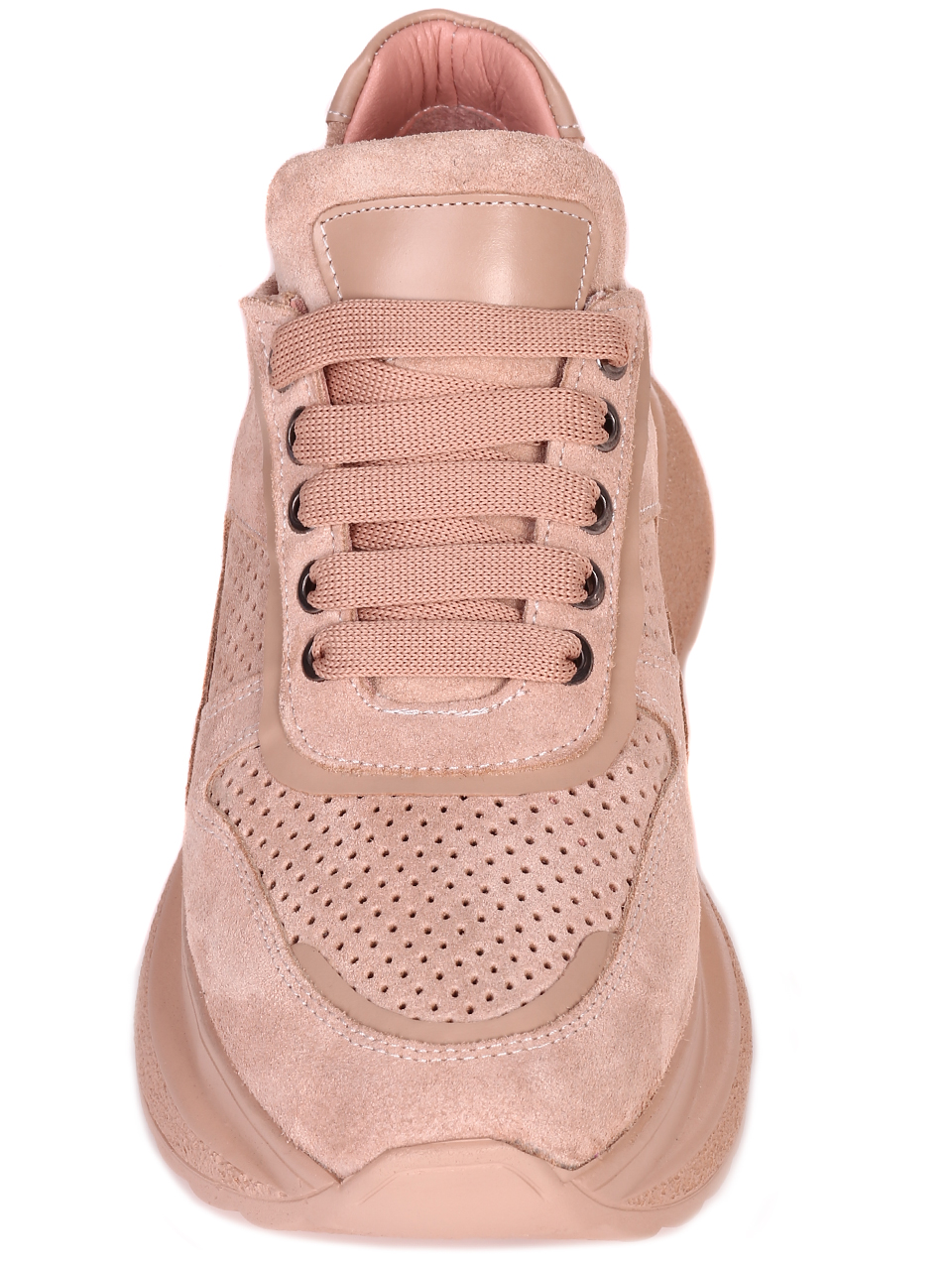 Сникърси от велур и естествена кожа 3AT-23289 beige