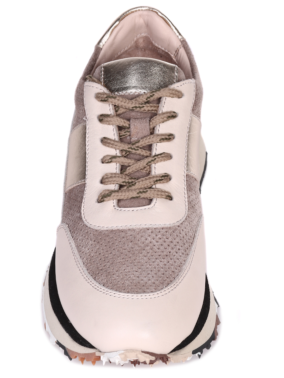 Сникърси от велур и естествена кожа 3AT-23293 beige