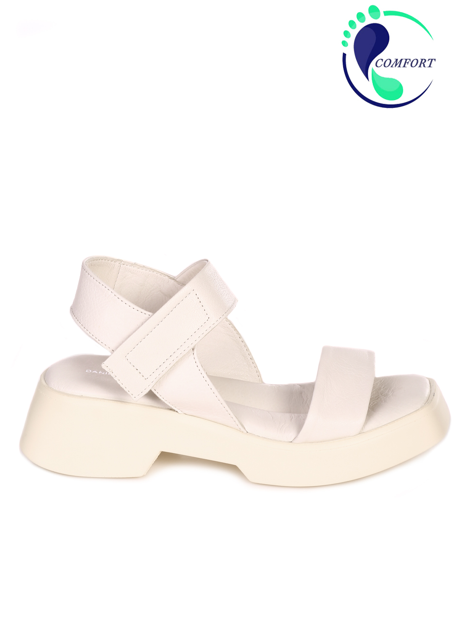 Ежедневни дамски сандали на платформа от естествена кожа 4AT-23285 beige