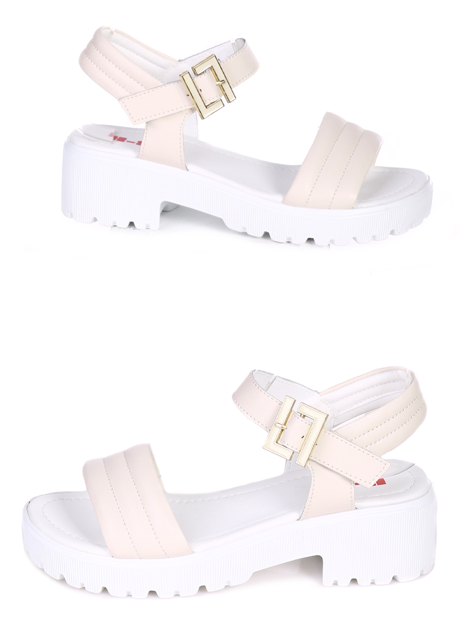 Ежедневни дамски сандали от естествена кожа 4AF-23138 beige