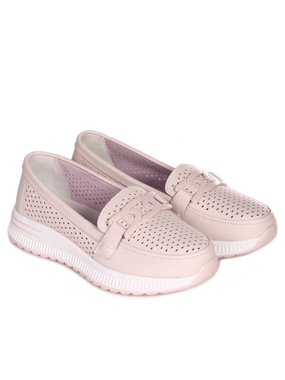 Ежедневни дамски комфортни обувки от естествена кожа 3AF-23144 pink