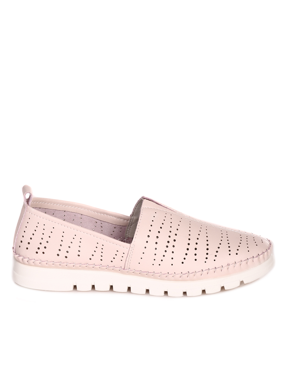 Ежедневни равни дамски обувки от естествена кожа 3AF-23145 pink