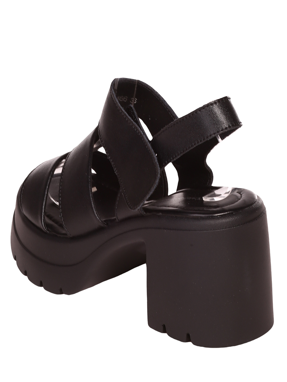 Ежедневни дамски сандали от естествена кожа в черно 4AF-23166 black