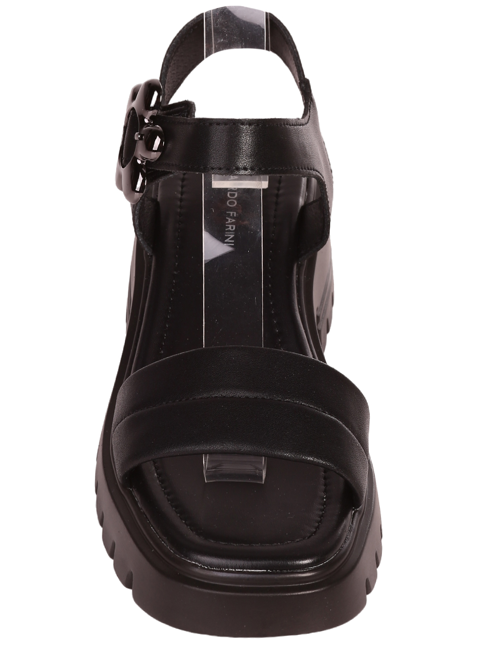 Ежедневни дамски сандали на платформа от естествена кожа 4AF-23169 black