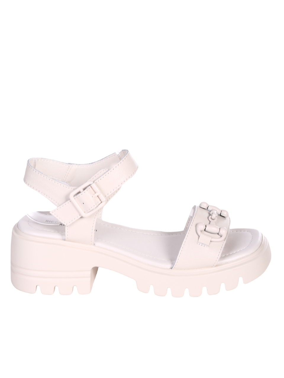 Ежедневни дамски сандали на платформа от естествена кожа 4AF-23170 beige