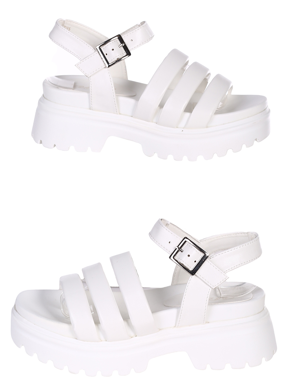 Ежедневни дамски сандали на платформа в бяло 4H-23095 white