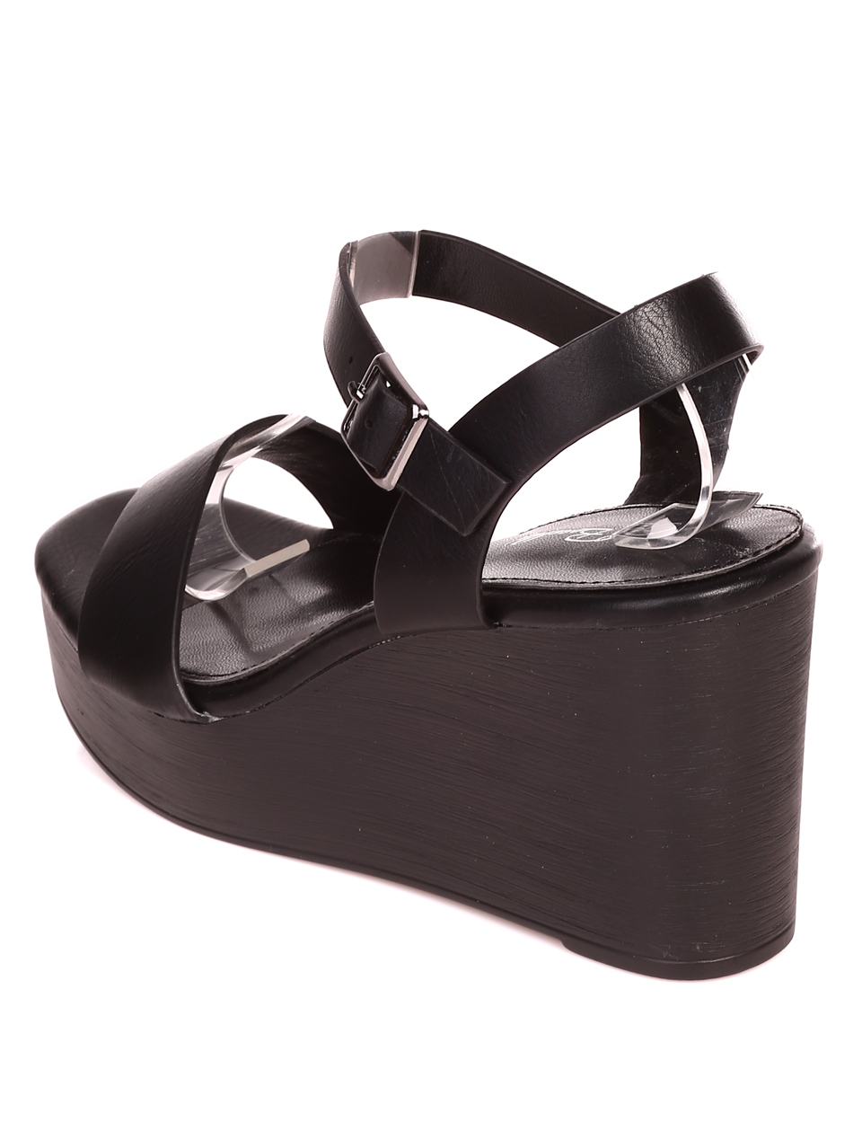 Ежедневни дамски сандали на платформа в черно 4H-23099 black