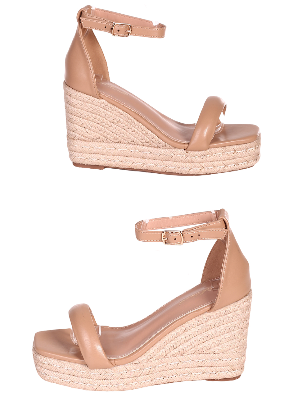 Елегантни дамски сандали на платформа в бежово 4H-23108 beige
