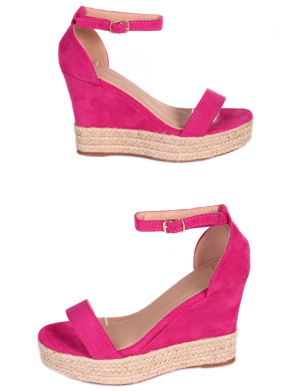 Елегантни дамски сандали на платформа в цвят фуксия 4U-23264 fuchsia