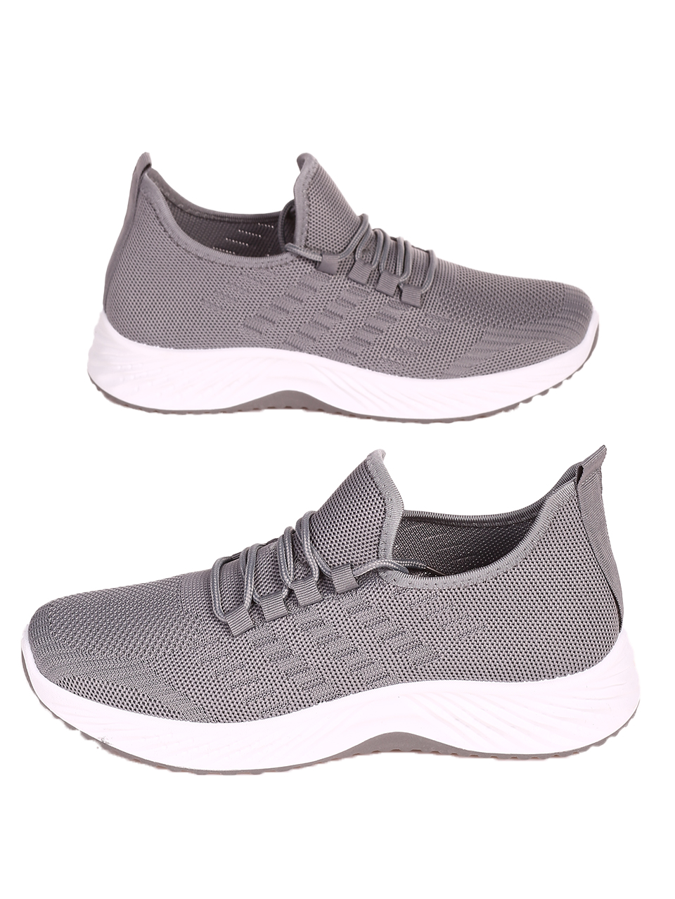 Ежедневни мъжки комфортни обувки в сиво 7U-23216 grey