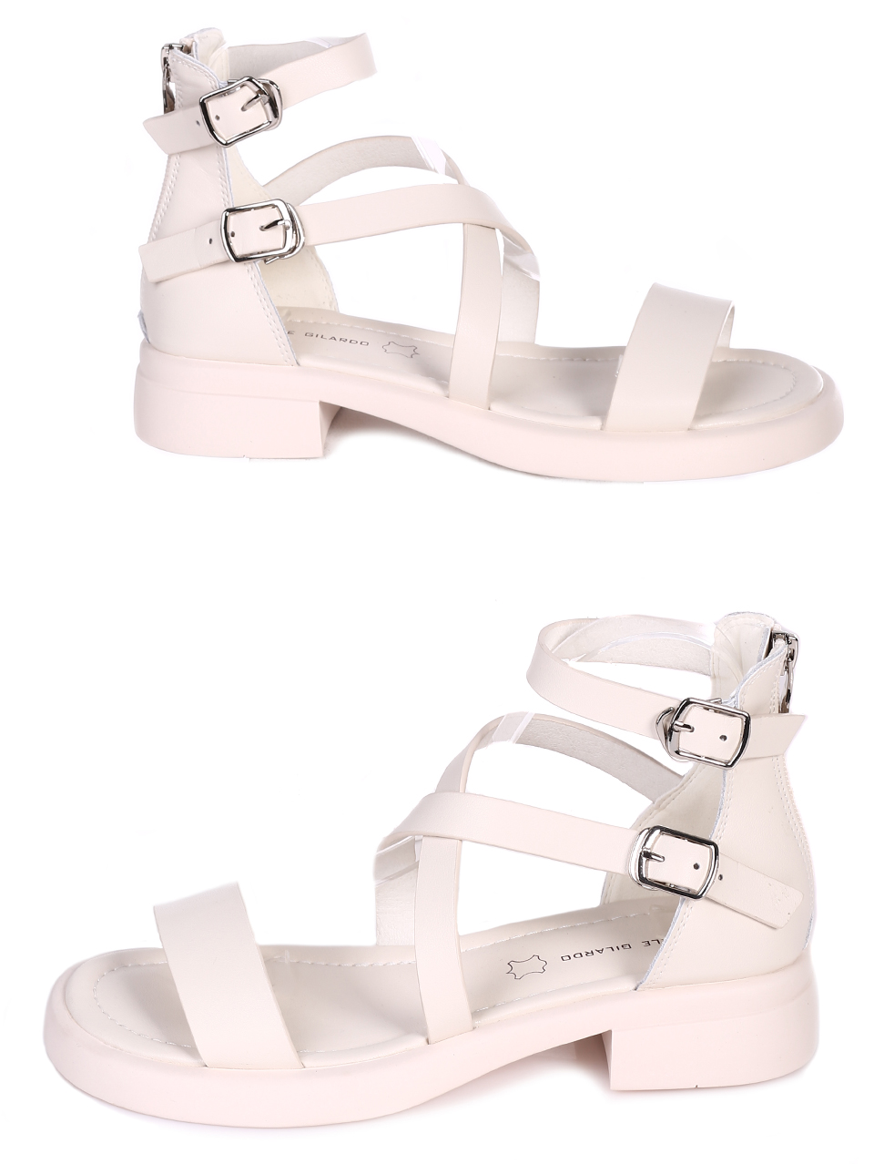 Ежедневни дамски сандали от естествена кожа 4AF-23202 off white