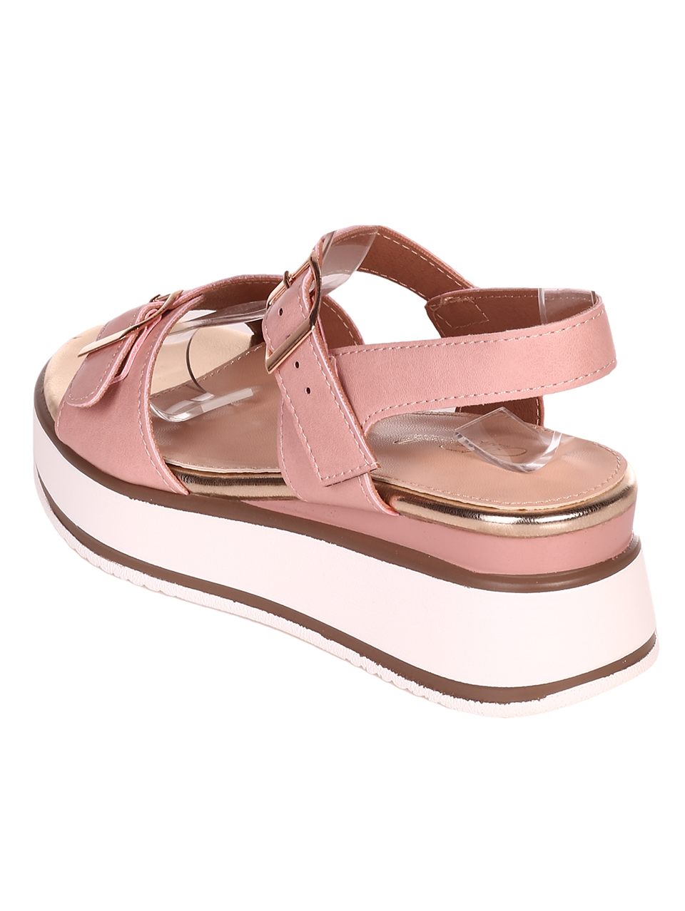 Ежедневни дамски сандали на платформа в розово 4H-23126 pink