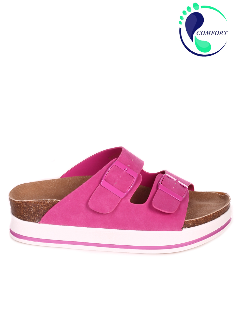 Ежедневни дамски чехли на платформа в цвят фуксия 5H-23131 fuchsia