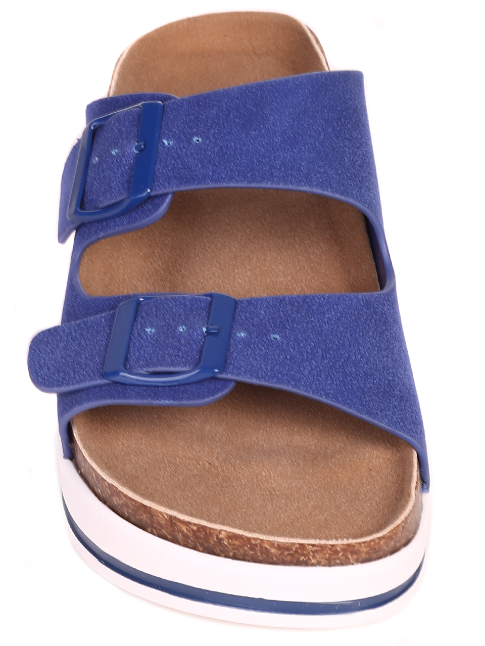 Ежедневни дамски чехли на платформа в синьо 5H-23131 royal blue