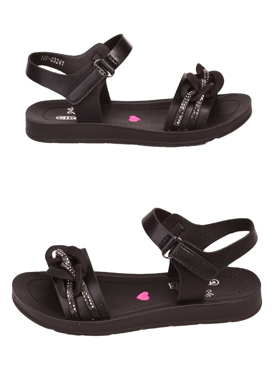 Ежедневни детски комфортни сандали в черно 17F-23241 black