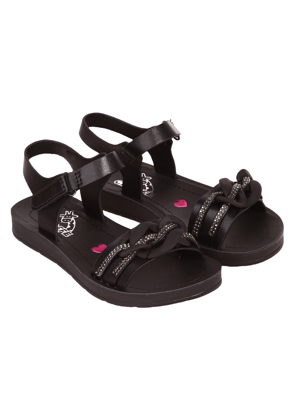 Ежедневни детски комфортни сандали в черно 17F-23241 black