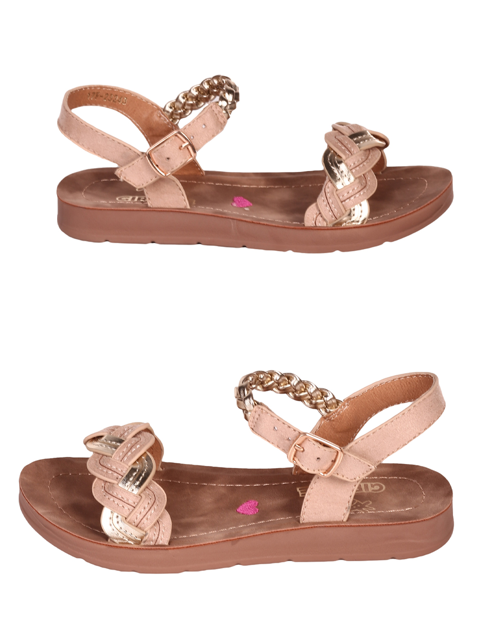 Ежедневни детски сандали в бежово 17F-23243 beige