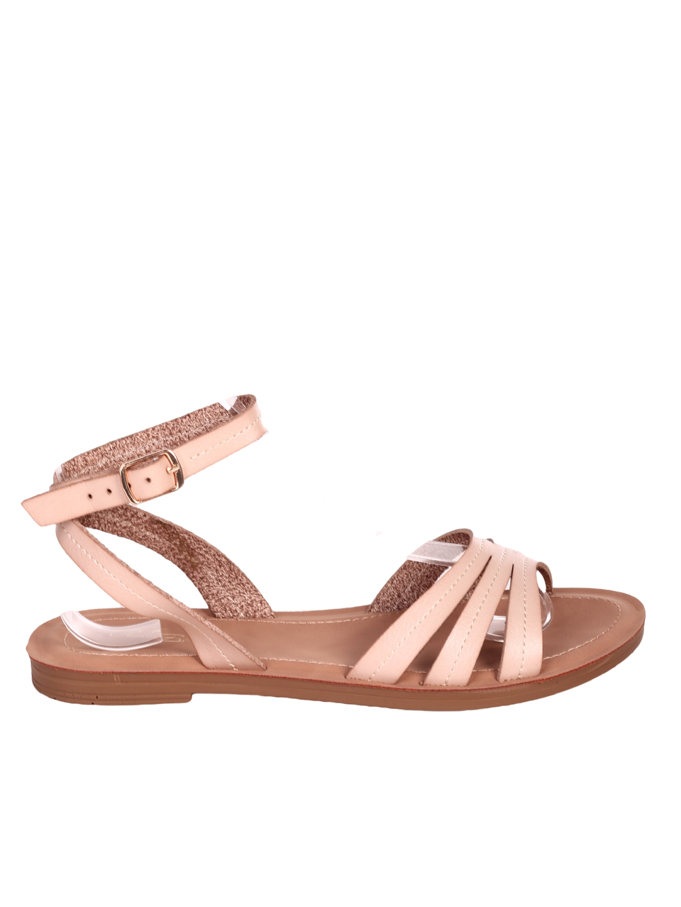 Ежедневни дамски равни сандали в бежово 4F-23254 beige