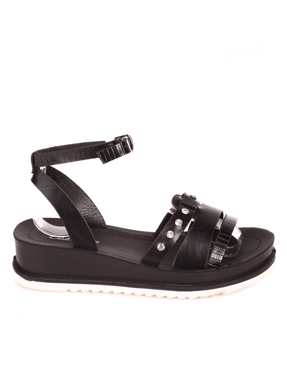 Ежедневни дамски сандали на платформа в черно 4F-23257 black