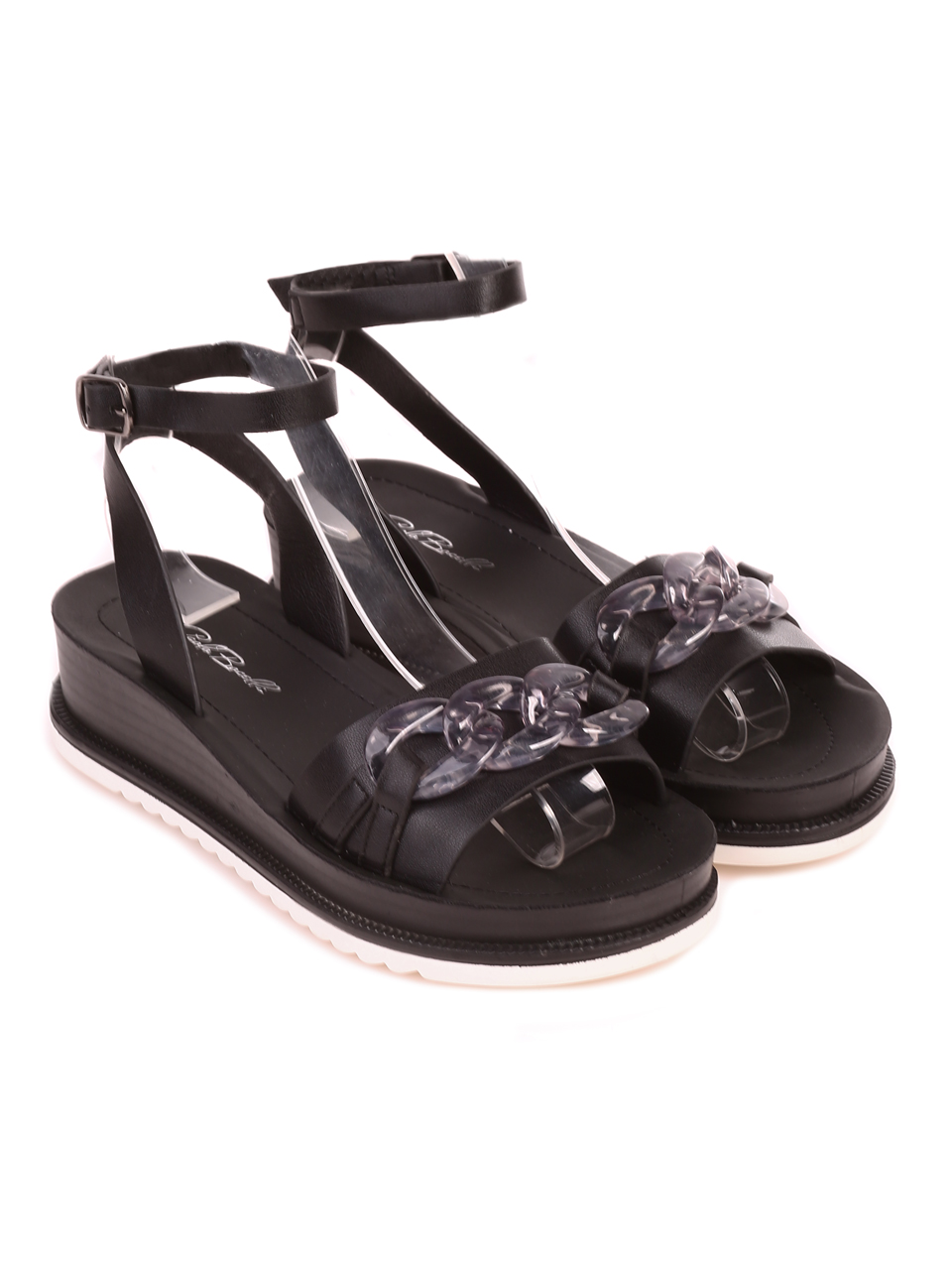 Ежедневни дамски сандали на платформа в черно 4F-23258 black