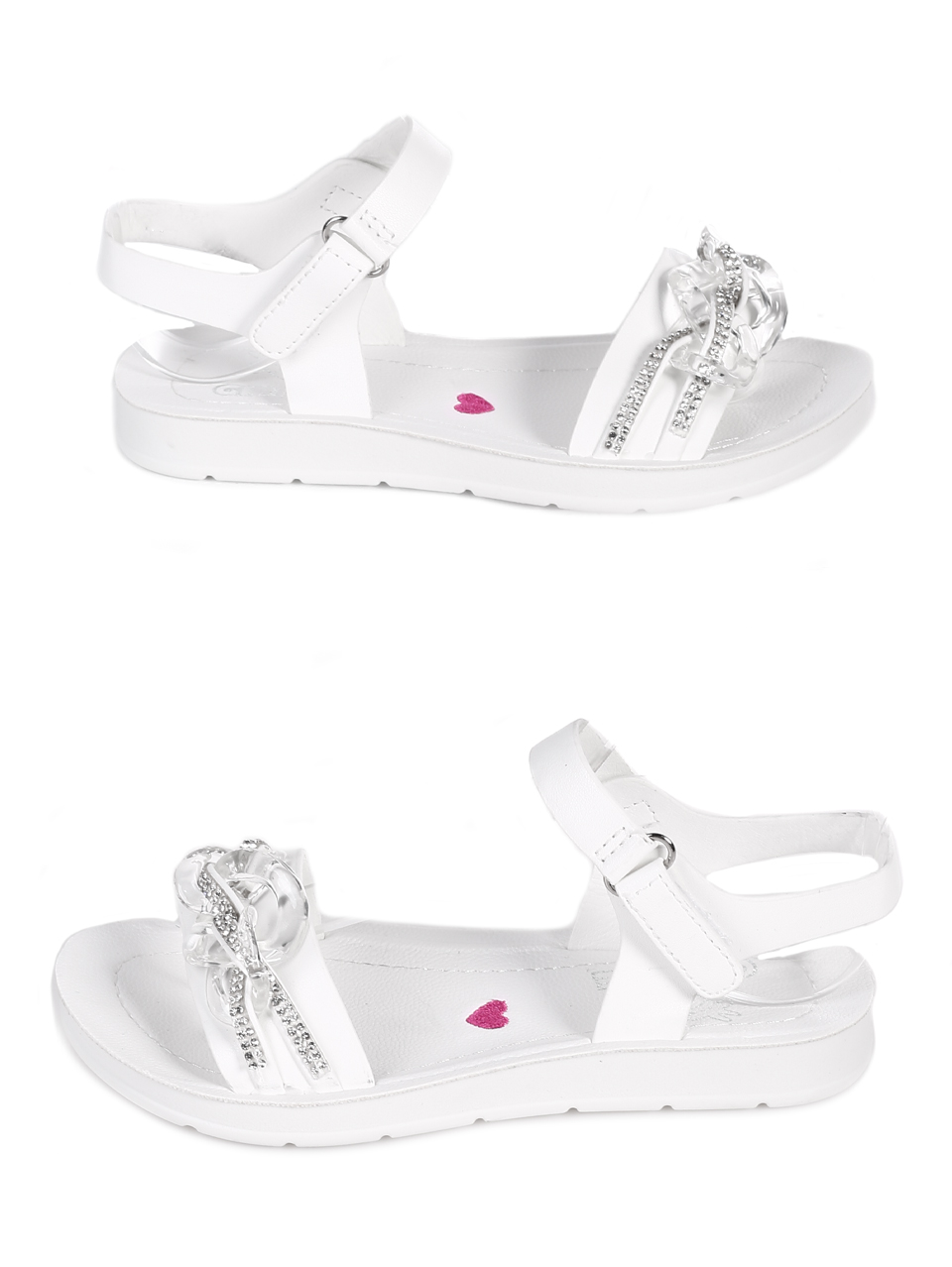 Ежедневни детски комфортни сандали в бяло 17F-23241 white