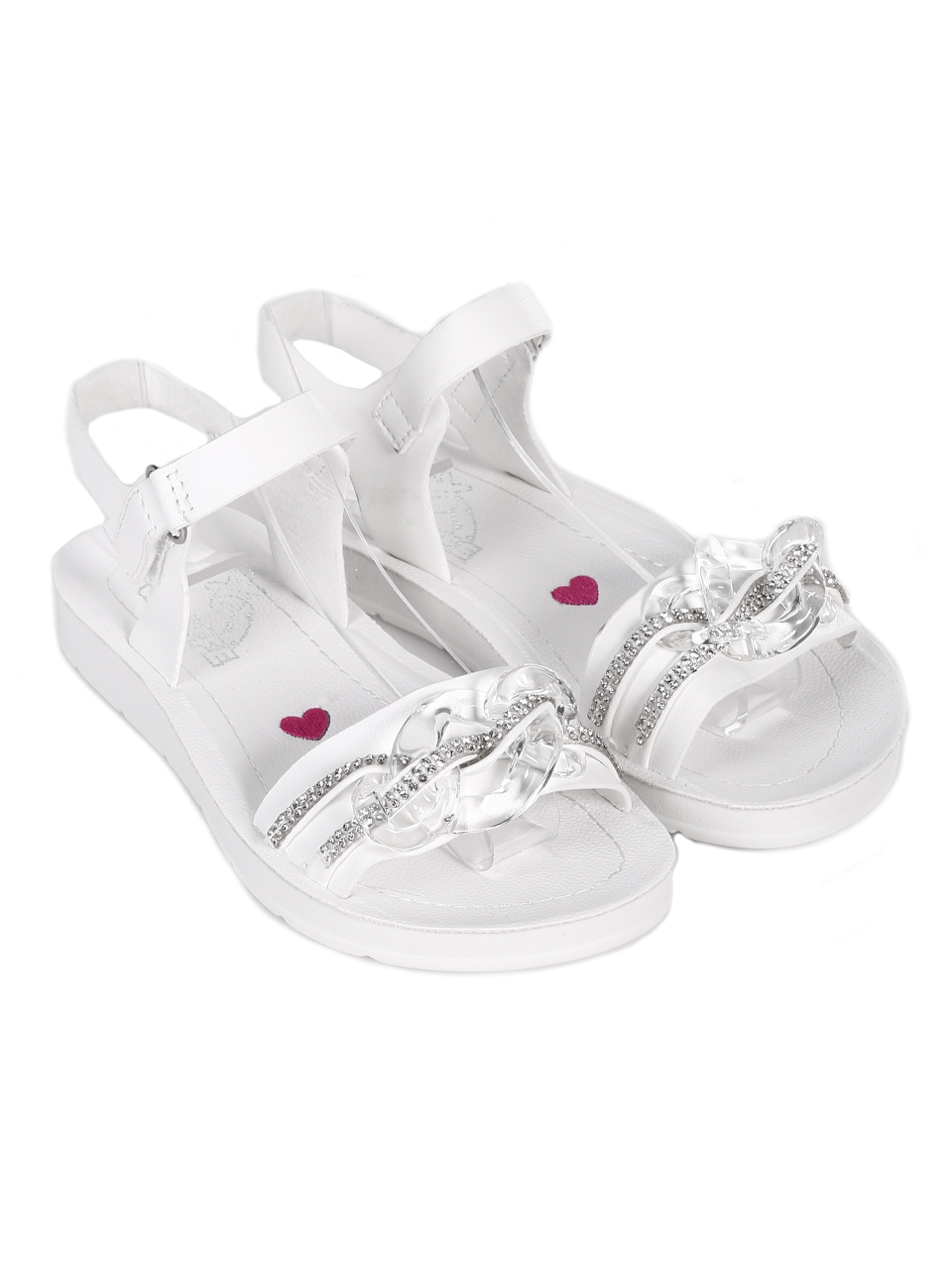 Ежедневни детски комфортни сандали в бяло 17F-23241 white