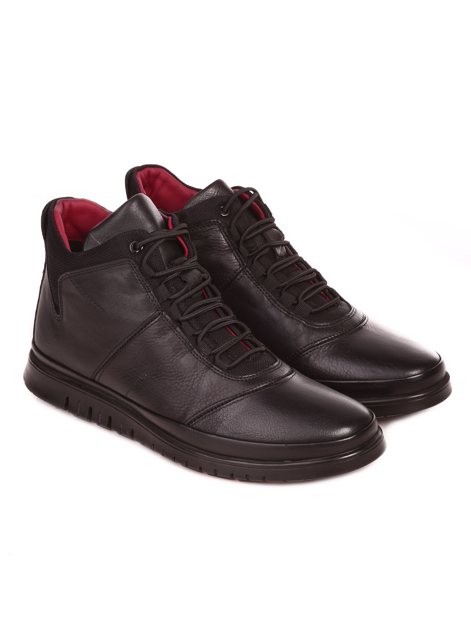 Ежедневни мъжки боти от естествена кожа 10942 black