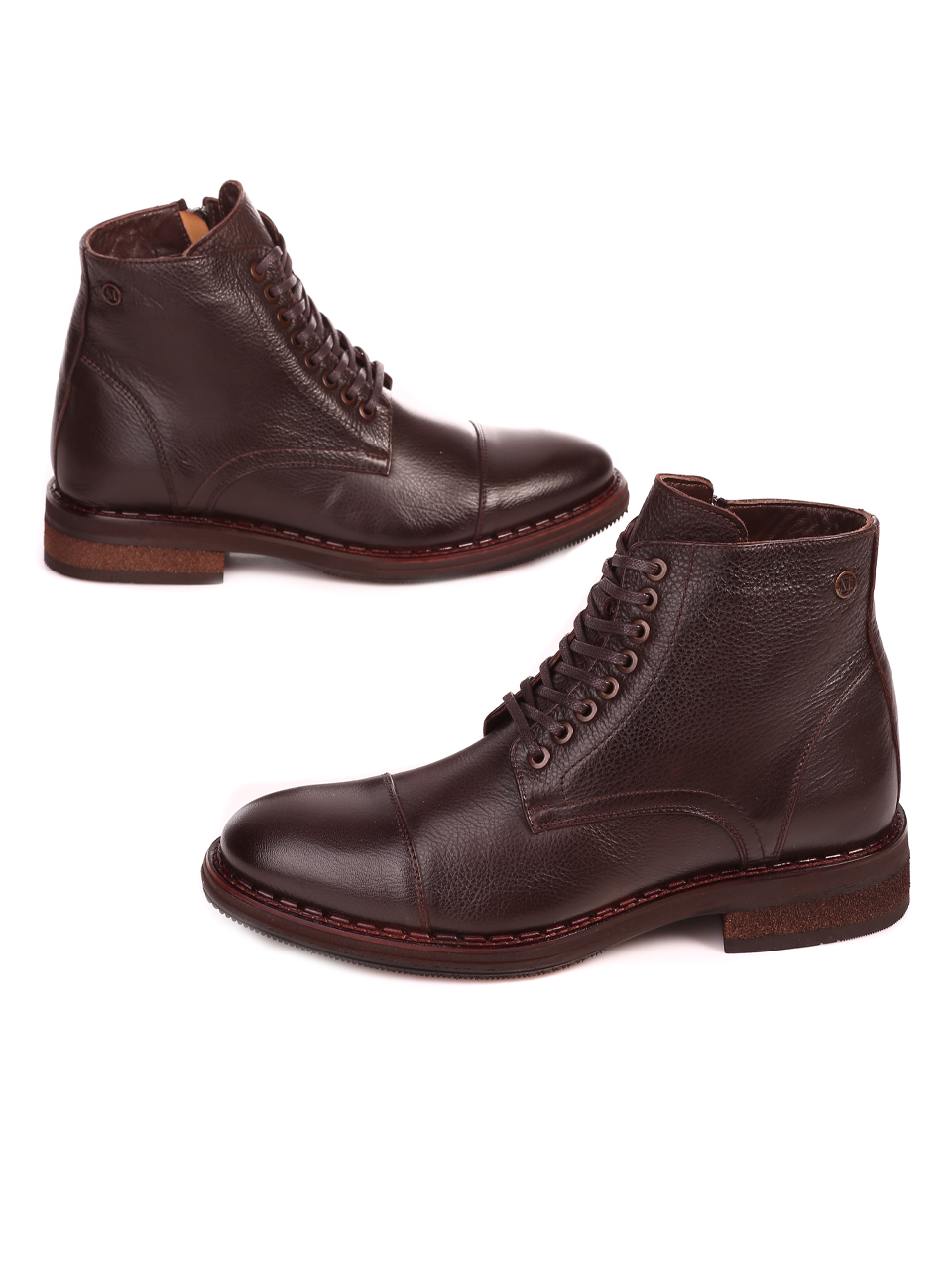 Елегантни мъжки боти от естествена кожа 12287 k-4 brown