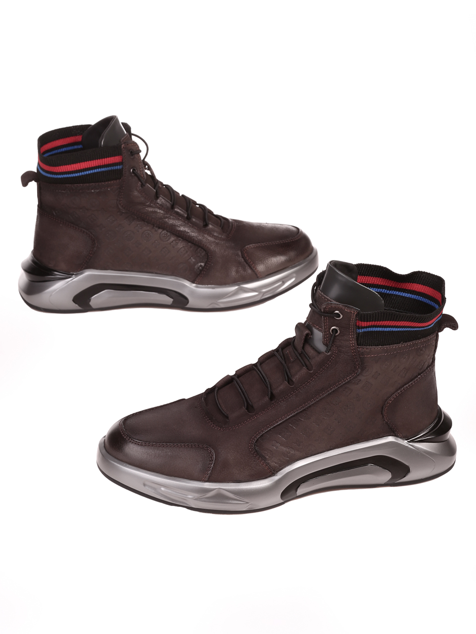 Ежедневни мъжки боти от естествен набук 3546 F-2 brown/gray